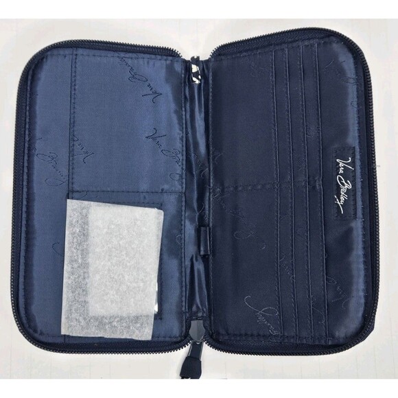 Vera Bradley Twirly Birds Navy Blue Zip Around Wallet NWT - Picture 7 of 9